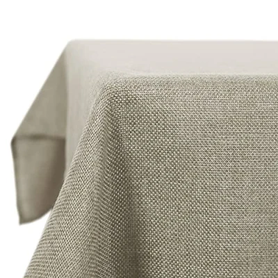 Afbeelding van Deconovo Éénkleurige Linnen Tafelkleed Waterafstotend Bescherming Afwasbaar Doek Lotuseffect in Polyester voor Feest Eetkamer Zand 137x200cm