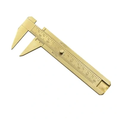 Afbeelding van Draagbare Sliding Schuifmaat 0 80mm Retro Messing Liniaal Heerser Gauge Schuifmaat(Size:Double Scale)