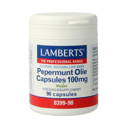 Afbeelding van Lamberts Pepermuntolie 100mg, 90 Veg. capsules