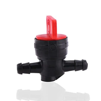 Afbeelding van Hlyjoon Brandstofkraan Petcock Valve 6mm/0,23 Inch Inline Aan/Uit Zwart en Rood Universele Plastic Motorolie Tap Schakelaar Past voor 1/4 Pijp Slang