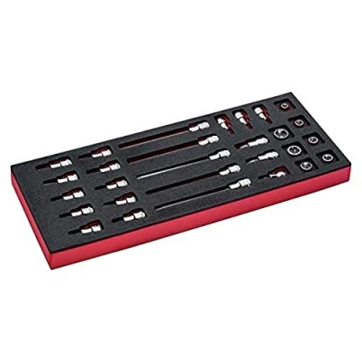 Afbeelding van Bahco Foaminlay Fit&amp;Go 1/3 met doppen en schroevendraaierdopsleutels 3/8&quot; 28 delig FF1E2105