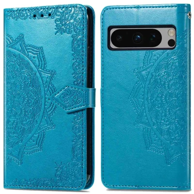 Afbeelding van Google Pixel 8 Pro Hoesje Kunstleder iMoshion Bookcase Turquoise Telefoonhoesje