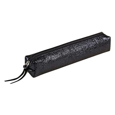 Afbeelding van Clairefontaine 410014C een plat etui Céleste 11 x 22 cm van echt lamsvachtleer met speciale effecten, Lazer blauw Slanke hoes bleu
