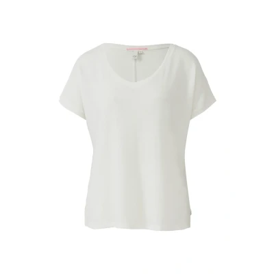 Afbeelding van QS Tshirt basic, Dames, Maat: XS, Creme