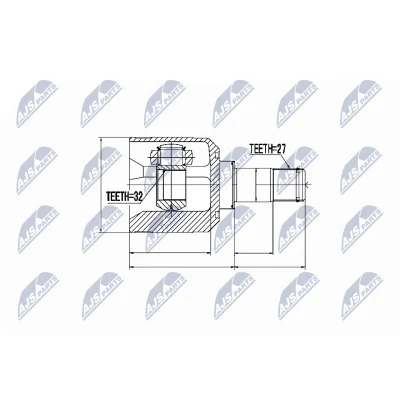 Afbeelding van Homokineet reparatie set, aandrijfas NTY NPW MS 036