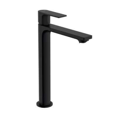 Afbeelding van Hansgrohe rebris e eengreeps wastafelmengkraan highriser 240 coolstart ecosmart met pop up trekwaste 4 l min mat zwart 72591670
