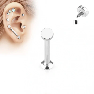 Afbeelding van Piercing plat rondje chirurgisch staal 6 mm