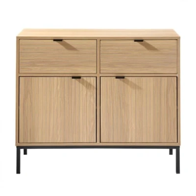 Afbeelding van CALICOSY Ladekast 2 Deuren Lades Houteffect L90 x H79 cm