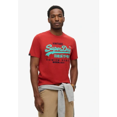 Afbeelding van Superdry DUO Vintage LOGO Tshirt print, Heren, Maat: Small, Alakarna red grit