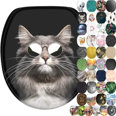 Afbeelding van Sanilo Toiletzitting Cool Cat met softclosemechanisme, bxl: 37,7x 42,0 47,0 cm