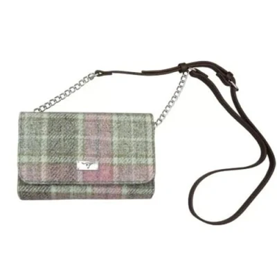 Afbeelding van Schoudertas Strathy Zacht Roze Buchanan Portemonnee Harris Tweed Glen Appin of Scotland