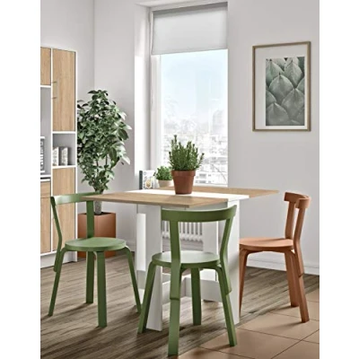 Afbeelding van Symbiosis Opvouwbare eettafel, eiken en wit marmeren look, 103/67/28x76x73,4 cm (LxPxA)