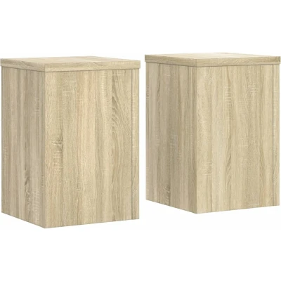 Afbeelding van Plantenstandaards 2 st 25x25x35 cm bewerkt hout sonoma eiken
