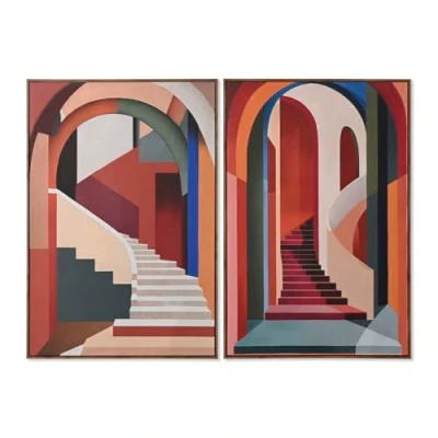 Afbeelding van Home ESPRIT Abstract stedelijke afbeelding, 80 x 4,5 120 cm, 2 stuks
