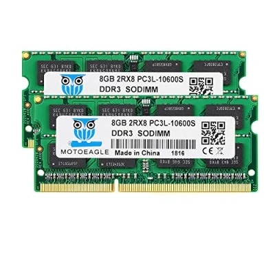 Afbeelding van 16GB Kit (2x8GB) DDR3/DDR3L 1333MHz SODIMM PC3/PC3L 10600S 8GB 204 Pin Non ECC CL9 2Rx8 Dual Rank Notebook Werkgeheugen