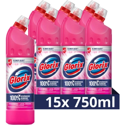 Afbeelding van 15x Glorix Bleek Pink Power 750 ml