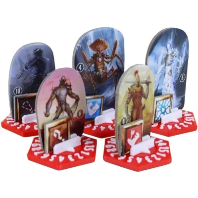 Afbeelding van 10 stuks voordeelverpakking Feldherr Kiesbasis compatibel met Gloomhaven + Frosthaven Gloomhaven: Jaws of the Lion, Kleur:Red White