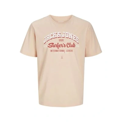 Afbeelding van JACK&amp;JONES JJELOGO TEE SS O NECK 2 COL SS25 SN Heren T shirt Peach Parfait Melange