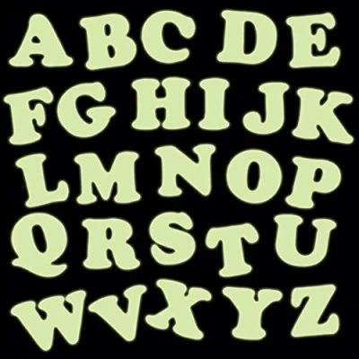 Afbeelding van Baker Ross AX183 Glow In The Dark Alphabet Stickers Pack van 300, Kids Stickers, ideaal voor Children&#039;s Arts and Crafts Projects, kaarten maken en Scrapbooking