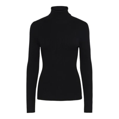 Afbeelding van PIECES Pcmira Ls Gebreide trui met rolkraag voor dames, zwart, S