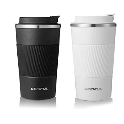 Afbeelding van GEMFUL Reismokken geïsoleerde koffiebeker met lekvrij deksel 510 ml herbruikbare koffiemok voor warme koude dranken