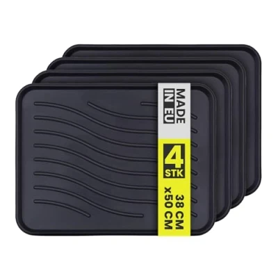 Afbeelding van Bestlivings Schoenenafdruipbak (4 stuks) schoenenbak met hoge rand (50 x 38 2,5 cm) apdruiponderlegger, schoenmat voor huis en tuin waterdicht