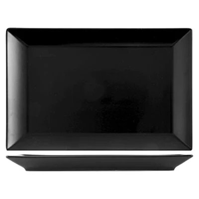 Afbeelding van H&amp;h set 6 piatti rettangolari osaka in stoneware nero cm 30x20cm