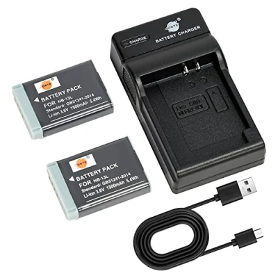 Afbeelding van DSTE NB 13L camera batterij (2 stuks) en oplader compatibel met Canon G5X, G7X, G9X, G5 X Mark II, G7X G9X SX720 HS, SX620 HS