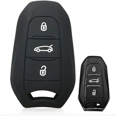 Afbeelding van Nordecco Siliconen Sleutel Case Cover Past Fiat 600 600e Elektrische 2024 2025 3 Knoppen Keyless Afstandsbediening Fob (zwart)