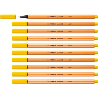 Afbeelding van Fineliner STABILO point 88 10 stuks citroen geel