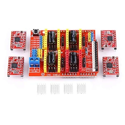 Afbeelding van 4 stuks A4988 CNC Beschermende Uitbreidingskaart Koellichamen Stapsgewijze Motor Driver Met Voor Graveur 3D Printer