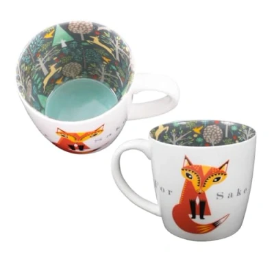 Afbeelding van Two Up Down Mok keramische thee/koffie Inside Out For &#039;Fox&#039; Sake