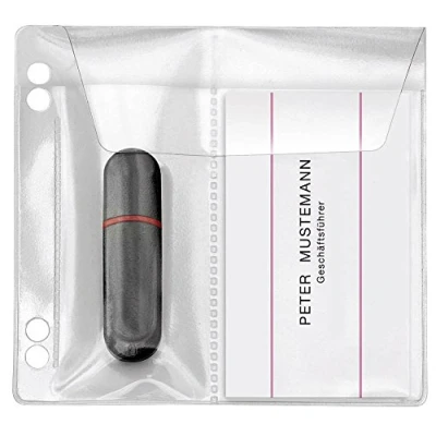 Afbeelding van VELOFLEX 4377100 USB stick hoezen voor het opbergen, PVC folie, 10 x cm, visitekaartjeshouder glashelder, 100 stuks