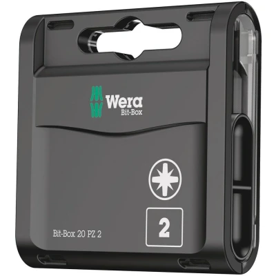 Afbeelding van Wera 05057760001 Bit Box 20 PZ delige Bitset Pozidriv PZ2