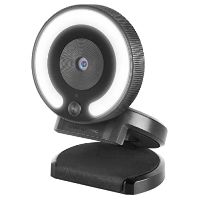 Afbeelding van Mars Gaming MWPRO Zwart, Full HD Webcam, 90º Optiek, Verlichtingsring, HQ Microfoon