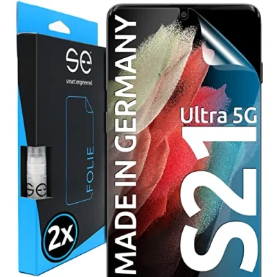 Afbeelding van 3D Screenprotector voor Samsung Galaxy S21 Ultra [2 stuks smart engineered] Volledig dekkende, transparante screenprotector, vriendelijk beschermhoesjes, Geen glas maar TPU folie