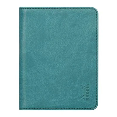Afbeelding van RHODIA 211004C boekje met klembord en documentenmap nr. 11 pauw voor notitieblokken of notitieboeken in A7 formaat (7,4 x 10,5 cm) premium Italiaans kunstleer collectie