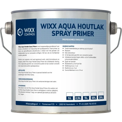 Afbeelding van Wixx Aqua Houtlak Spray Primer 10L RAL 9001 Crèmewit