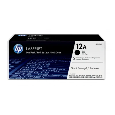 Afbeelding van Universeel HP Tonercartridge Q2612AD 12A zwart 2x