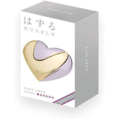 Afbeelding van Huzzle Breinbreker Hart Level 1 Zink Goud/zilver 2 delig