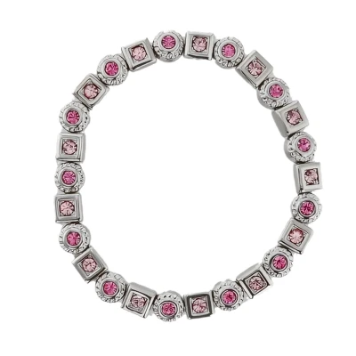 Afbeelding van Behave Klassieke Elastische Armband met Roze Stenen