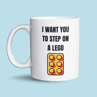 Afbeelding van NietMokken.nl Grappige Mok &quot;I Want You To Step On A LEGO&quot; Humor Cadeau voor LEGO Fans Koffiebeker Vaatwasser &amp; Magnetronbestendig Leuke Koffietas