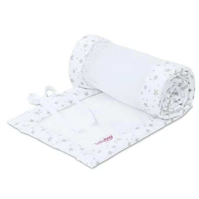 Afbeelding van babybay® nest mesh piqué geschikt voor model Boxspring XXL white stars pearl gre