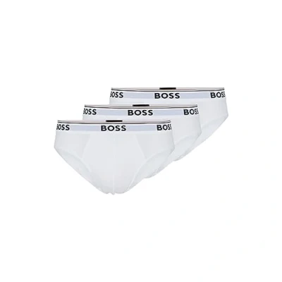 Afbeelding van Hugo Boss 3 pack klassieke regular fit stretch slip voor heren, Wit, L