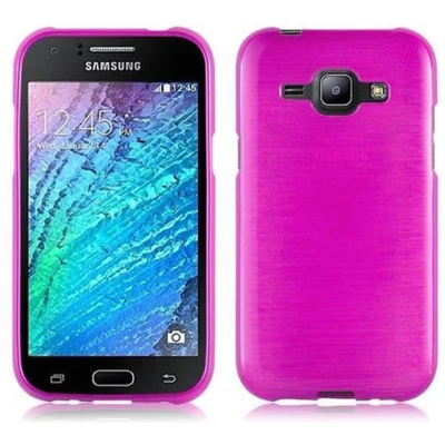 Afbeelding van Cadorabo Hoesje geschikt voor Samsung Galaxy J1 2015 in ROZE Beschermhoes TPU silicone Case Cover Brushed