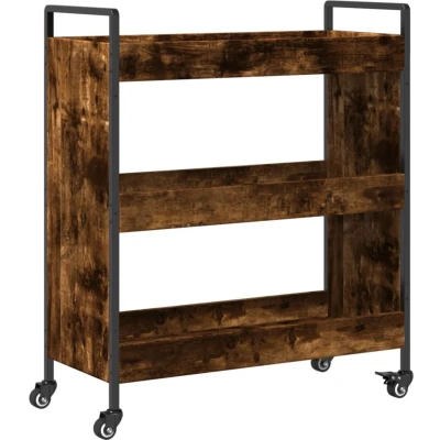 Afbeelding van vidaXL Keukentrolley 70x30x82 cm bewerkt hout gerookt eikenkleurig