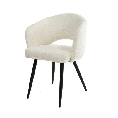 Afbeelding van Fraaai Marlou eetkamerstoel Boucle wit