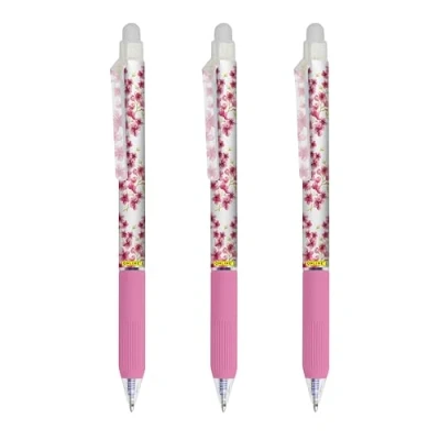 Afbeelding van Online magiXX Cherry Blossom Gumpen, blauw, uitwisbaar met 0,7 mm lijndikte, rollerball om te leren schrijven, kantoor, uitwisbare balpen, scholieren, 3 stuks