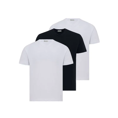 Afbeelding van dandalo Marcin 3 PACK Tshirt basic, Heren, Maat: 3XL, white navy