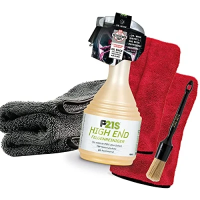 Afbeelding van Dr. Wack P21S hoogwaardige velgenreiniger 750 ml + Nuke Guys velgenborstel 2 x precisiehandschoen voor detailwerk detailmate droogdoek 1000 g/m²